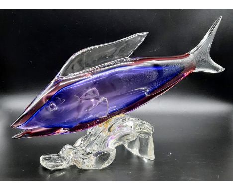 A Beautiful Vintage Murano Glass Italian Purple Fish.45 x 25cm. 