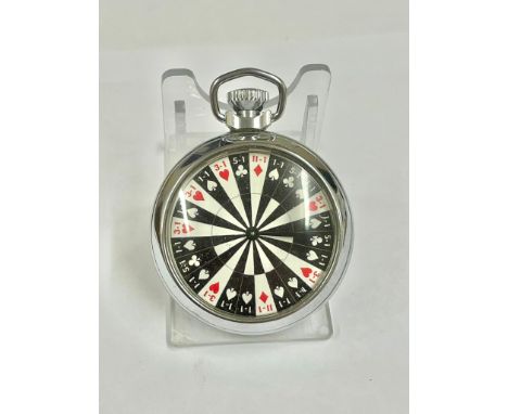 Vintage gaming pocket watch Working but no guarantees . Hour hand spins landing randomly on a different marker each time 