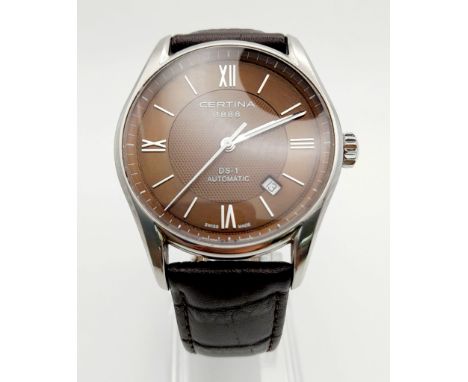 Excellent Condition Men?s Certina DS1 Automatic Stainless Steel Watch Full Working Order Bronze/Brown Face 100 metres water r