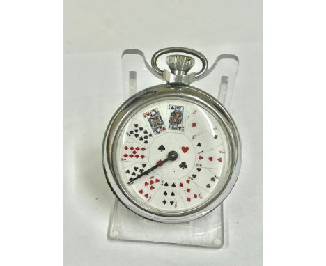 Vintage gaming pocket watch Working but no guarantees . Hour hand spins landing randomly on a different marker each time 