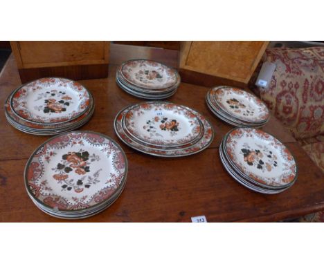 A collection of 19th Century Doulton Burslem ceramic dinner plates. 