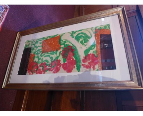 Howard Hodgkin, a 1990 etching on itaglio, hand painted in sennelik tempera, from a limited edition of 200, 'The Hospital Roo