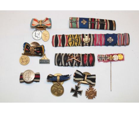 A selection of Imperial German miniature medals, miniature medal bars, emblems and others, etc