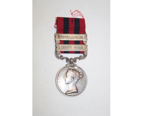 A Victorian India General Service medal with two bars (Burma 1885-7 and Burma 1887-89 ) awarded to No. 850 Pte. G. Conduct, 2