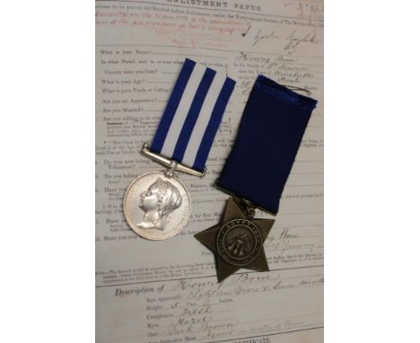 An Egypt 1882 medal awarded to No. 8442 Spr. H. Bone 26th Co. R.E. together with Khedives 1882 Star and copy service papers w