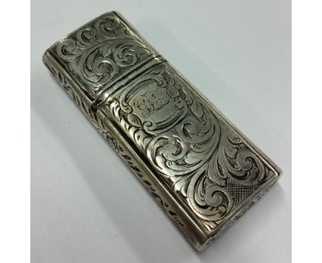 A Victorian silver combination vesta case and snuff box. Birmingham 1856. By Alfred Taylor. Approx. 19 grams. Est. £50 - £80.