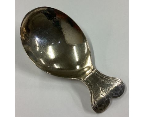 A good Georgian silver caddy spoon with bright-cut decoration. London 1808. By EM. Approx. 9 grams. Est. £20 - £30.
