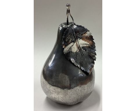 BUCCELLATI: A rare Naturalistic silver lighter in the form of a pear. Approx. 217 grams. Est. £600 - £800.