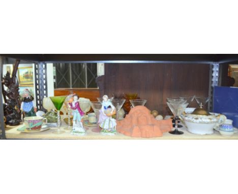 Selection of decorative miscellanea to include two Rosenthal cup and saucers, glassware, two Capodimonte figures etc.