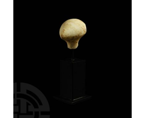 3rd millennium BC. A carved stone Kilia 'star gazer' idol head; mounted on a custom-made stand. See von Bothmer, D., Glories 