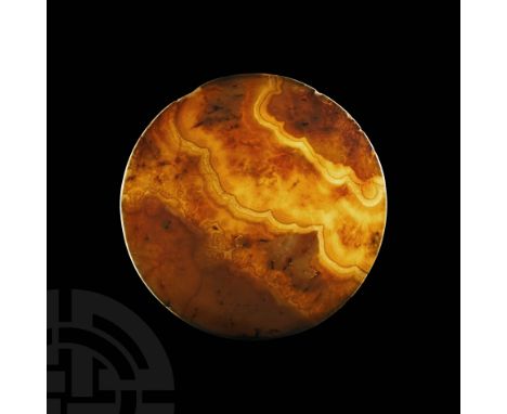 Early Dynastic Period, 3rd millennium BC. A veined alabaster bowl, carved with a gently tapering D-section wall and a rounded