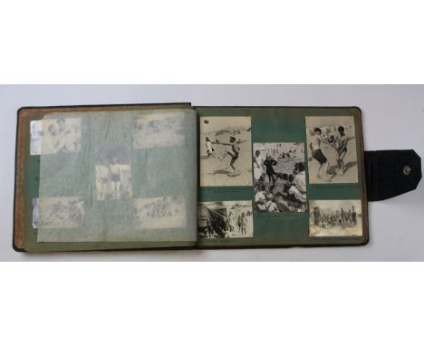 WW2 photo album with over one hundred photos taken in the Netherlands in 1945 with many portrait photos air drops from Lancas