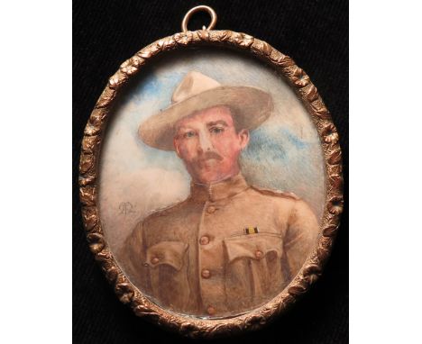 Boer War miniature of Lord Baden - Powell.  Have the initials of the Artist on the front - E.M.  Back reads "Lt. Colonel R.S.