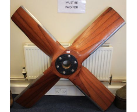 Propeller WW1 four bladed with span of 60 inches stamped DRG.W.F.490 DIA 91411 possibly from  airship refinished for display 