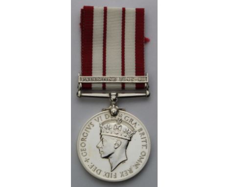 Naval General Service Medal GVI with Palestine 1945-48 clasp, named P/SSX 36125 G R Jones AB RN.    EF