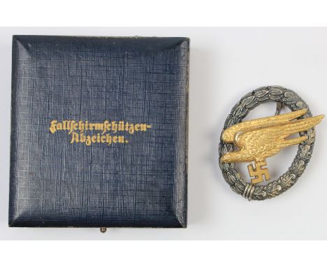 German WW2 Para Badge, maker marked 'A', boxed