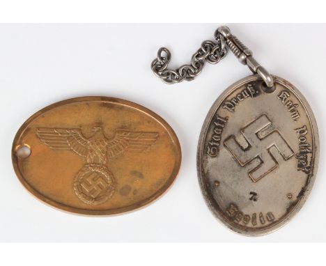 German WW2 Police Warrant Disc, and a Berlin version  (2)