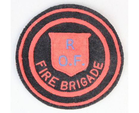 Badge: R.O.F. (Royal Ordnance Factory) Fire Brigade WW2 Breast Pocket Badge.