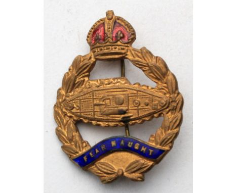 Badge: Royal Tank Regiment WW2 Gilt & Enamel Sweetheart Badge.