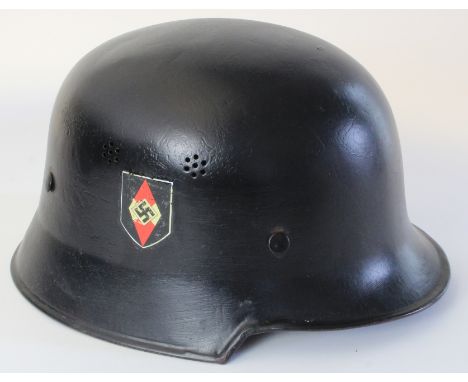 German WW2 Police helmet, with liner, repainted with copy decals