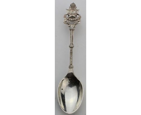 Calcutta & Presidency Battalion silver spoon bears silver marks for Hamilton & Co of Calcutta.  Marked "H& Co. Ltd., Elephant