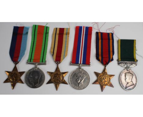 Group to 896880 Gnr R L Ellis RA - 1939-45 Star, Africa Star, Burma Star, Defence & War Medals, Efficiency Medal GVI with Ter