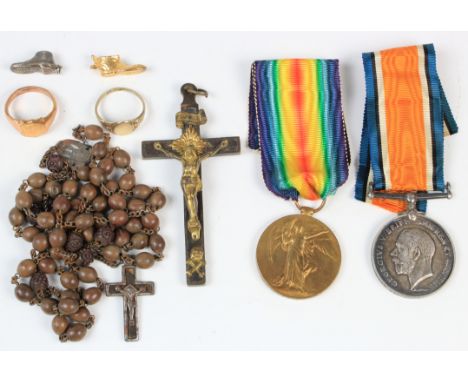 BWM & Victory Medal to 16978 Pte S R Weir Bord R. Died of Wounds 12th August 1916 serving with the 7th Bn. Born Whitehaven. B
