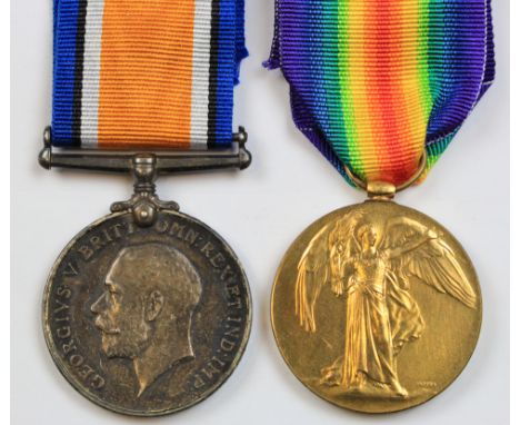 BWM & Victory casualty medals to C/7612 Rifleman Albert Edward Ford 18th Bn KRRK K in A 15-9-16 commemorated Thiepval memoria