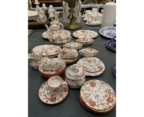 A MINIATURE RIDGWAY'S, STOKE-ON-TRENT, CHILD'S TEA SET 'PERSIA' PATTERN, CIRCA 1880, TO INCLUDE A TEAPOT, CREAM JUG, SUGAR BA