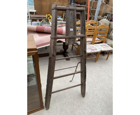 A VINTAGE INDIAN HARDWOOD EASEL 