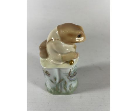 A LIMITED EDITION ROYAL WORCESTER MR JEREMY FISHER BEATRIX POTTER CERAMIC CANDLE SNUFFER 