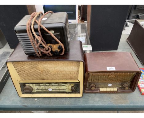 TWO VINTAGE VALVE RADIOS AND A FURTHER MINIPHONE RADIO 