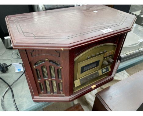 A RETRO STYLE PORTABLE RECORD PLAYER 