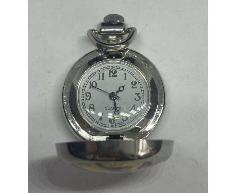 AN ENAMEL FOB WATCH SEEN WORKING BUT NO WARRANTY 