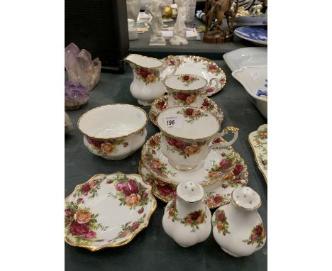 AQUANTITY OF ROYAL ALBERT 'OLD COUNTRY ROSES' TO INCLUDE CUPS, SAUCERS, PLATES, CREAM JUG, SUGAR BASIN, CRUET SET, ETC 