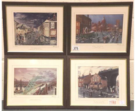 Four framed DJ Kewley limited edition prints of Runcorn and Widnes. P&amp;P Group 3 (£25+VAT for the first lot and £5+VAT for