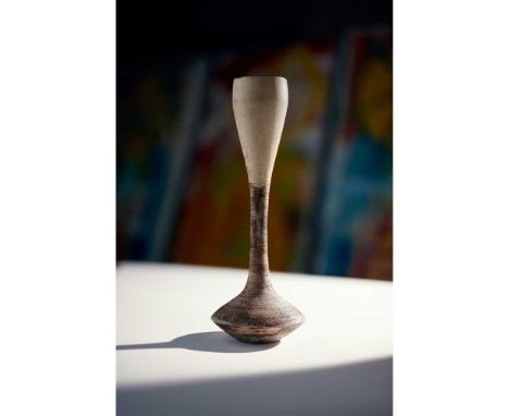 § Hans Coper (German 1920-1981) 'Hourglass' form, circa 1970 impressed aritst's seal, stoneware, layered white porcelain slip