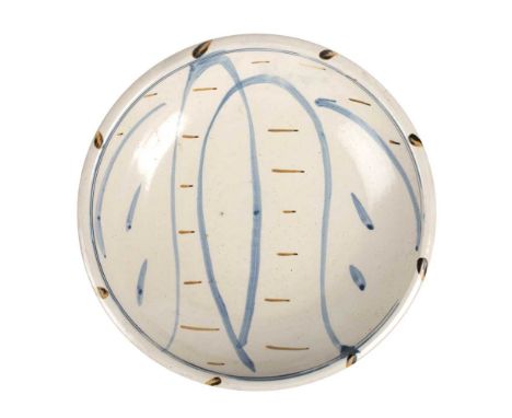 § Rupert Spira (British 1960-) at Wenford Bridge Bowl impressed artist's and pottery seals, with painted 'Bean' pattern(26.5c