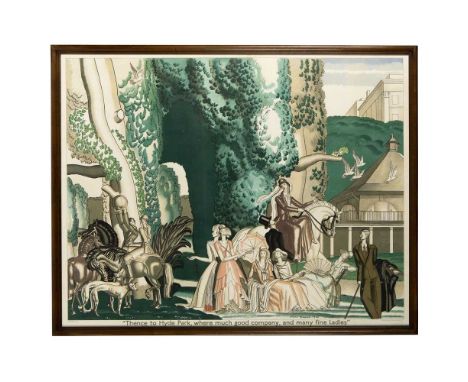 § Jean Dupas (French 1882-1964) Thence to Hyde Park, 1930 lithograph, condition A-, backed on linen(102cm x 127cm (40in x 50i