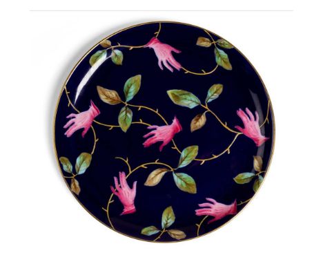 § Salvador Dali (Spanish 1904-1989) for Royal Crown Derby 'Pink Glove' Plate, circa 1938 manufacturer's printed and impressed