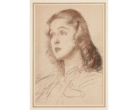 § Augustus John O.M., R.A. (British 1878-1961) Portrait of a Lady, 1943 signed 'John' and dated (lower left), red and black c