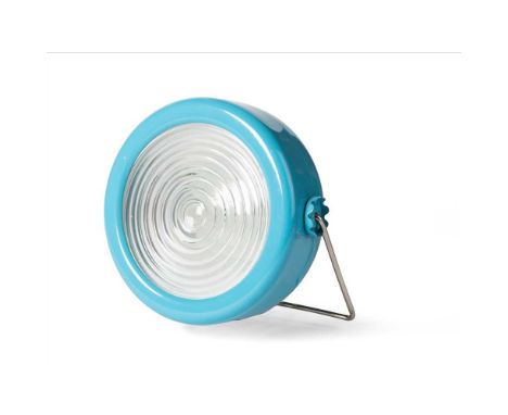 Achille and Pier Giacomo Castiglioni (Italian 1918-2002, 1913-1968) for Flos Schuko Table Lamp, blue enamelled metal(19cm dia