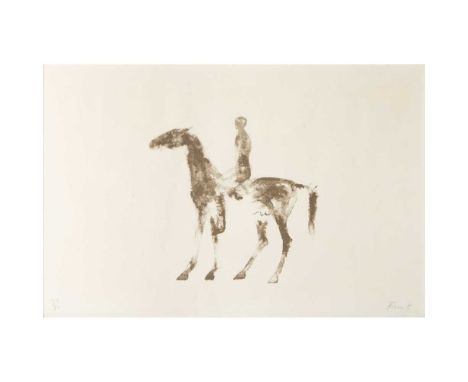 § Dame Elisabeth Frink (British 1930-1993) Small horse and rider, 1970 (Wiseman 40) 37/60, signed and numbered in pencil (in 