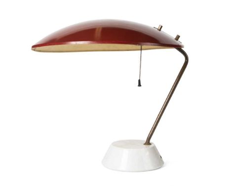 Stilnovo Table Lamp labelled, enamelled, brass and marble(34cm high (13.4in high))