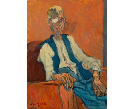 § John Melville (British 1902-1986) Portrait, 1954 signed and dated (lower left), oil on canvas(79cm x 59cm (31in x 23.3in))