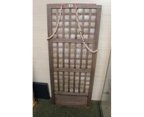Large wooden framed panel with abalone shell panels 