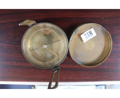 Interesting Brass Compass with folding arms and removable case and screw mount to base 