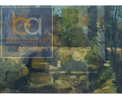 OIL ON BOARD - BRIDGE - R T KILLEN 