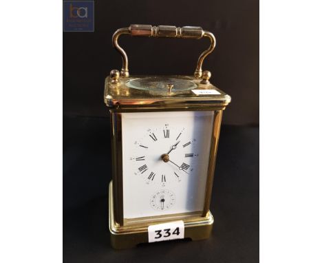VINTAGE CHIMING BRASS CARRIAGE CLOCK 