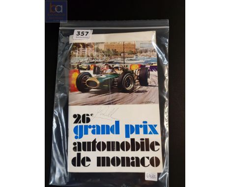 MONACO GRAND PRIX PROGRAMME AND TICKET SIGNED G.HILL 